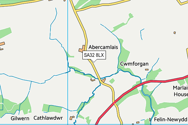 SA32 8LX map - OS VectorMap District (Ordnance Survey)