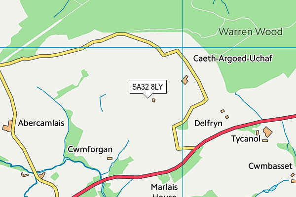 SA32 8LY map - OS VectorMap District (Ordnance Survey)