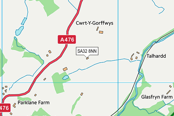 SA32 8NN map - OS VectorMap District (Ordnance Survey)