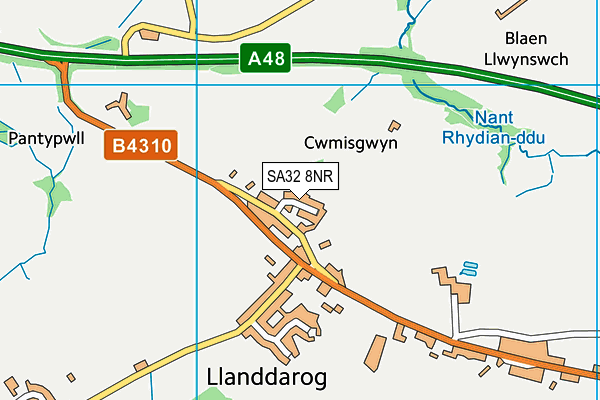 SA32 8NR map - OS VectorMap District (Ordnance Survey)