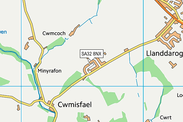 SA32 8NX map - OS VectorMap District (Ordnance Survey)