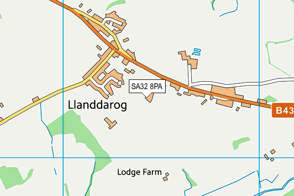 SA32 8PA map - OS VectorMap District (Ordnance Survey)