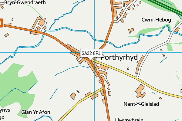 SA32 8PJ map - OS VectorMap District (Ordnance Survey)