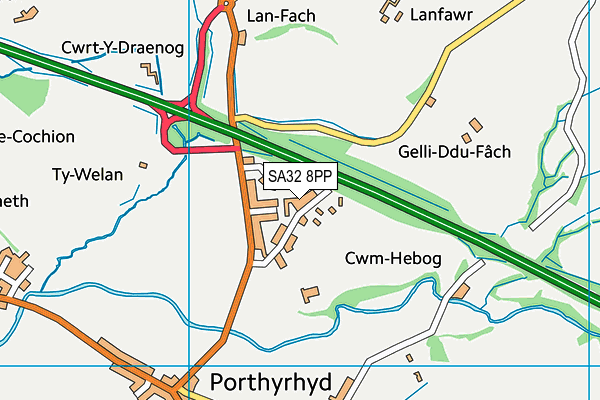 SA32 8PP map - OS VectorMap District (Ordnance Survey)