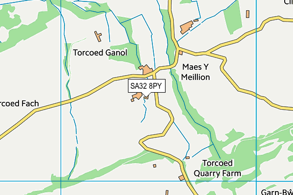 SA32 8PY map - OS VectorMap District (Ordnance Survey)
