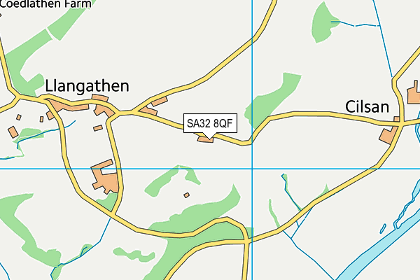 SA32 8QF map - OS VectorMap District (Ordnance Survey)
