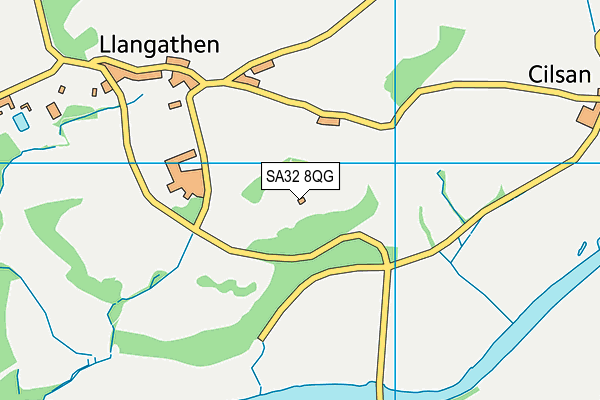 SA32 8QG map - OS VectorMap District (Ordnance Survey)