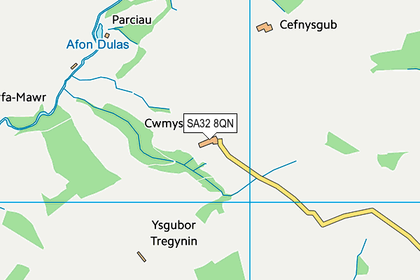 SA32 8QN map - OS VectorMap District (Ordnance Survey)