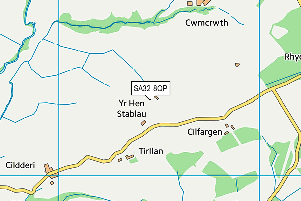 SA32 8QP map - OS VectorMap District (Ordnance Survey)