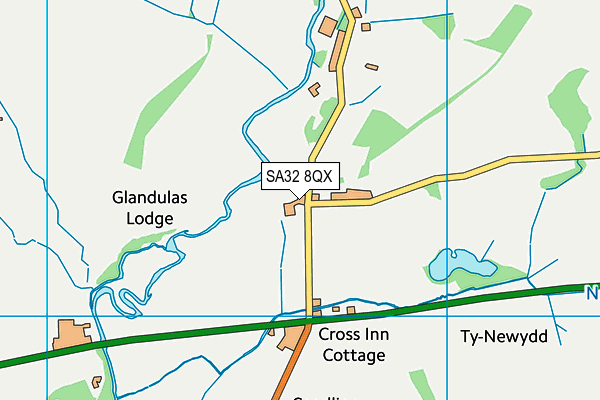 SA32 8QX map - OS VectorMap District (Ordnance Survey)