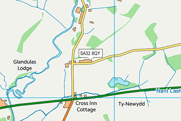 SA32 8QY map - OS VectorMap District (Ordnance Survey)