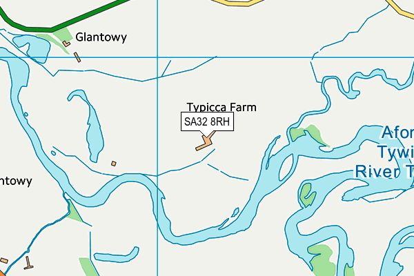 SA32 8RH map - OS VectorMap District (Ordnance Survey)