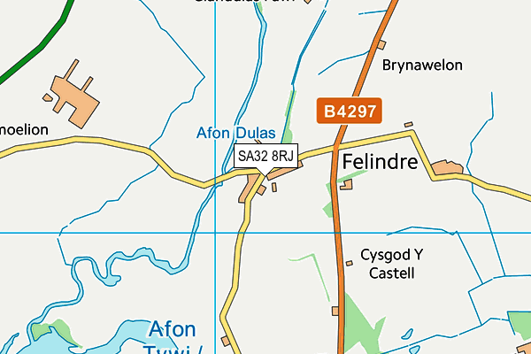 SA32 8RJ map - OS VectorMap District (Ordnance Survey)