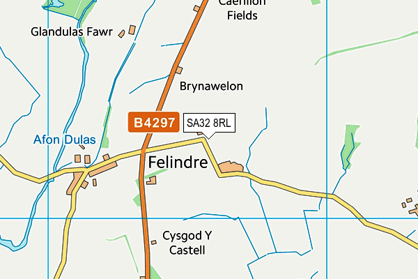 SA32 8RL map - OS VectorMap District (Ordnance Survey)