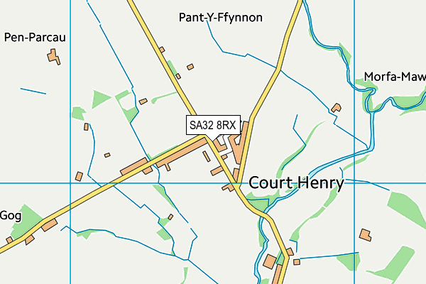 Cwrt Henry map (SA32 8RX) - OS VectorMap District (Ordnance Survey)