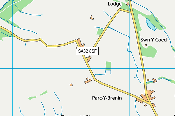 SA32 8SF map - OS VectorMap District (Ordnance Survey)