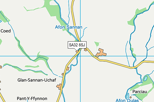 SA32 8SJ map - OS VectorMap District (Ordnance Survey)