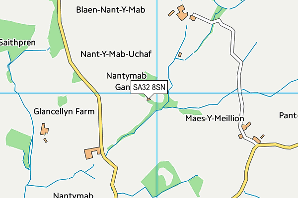 SA32 8SN map - OS VectorMap District (Ordnance Survey)