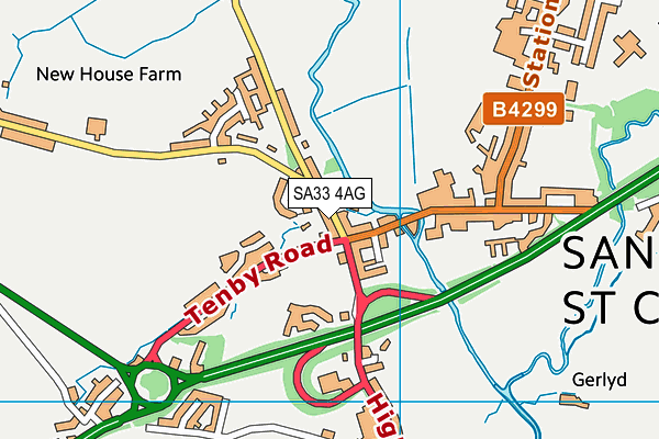 SA33 4AG map - OS VectorMap District (Ordnance Survey)