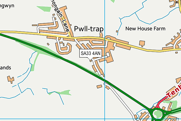 SA33 4AN map - OS VectorMap District (Ordnance Survey)