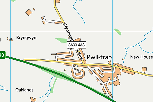 SA33 4AS map - OS VectorMap District (Ordnance Survey)