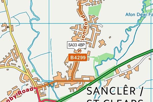 SA33 4BP map - OS VectorMap District (Ordnance Survey)