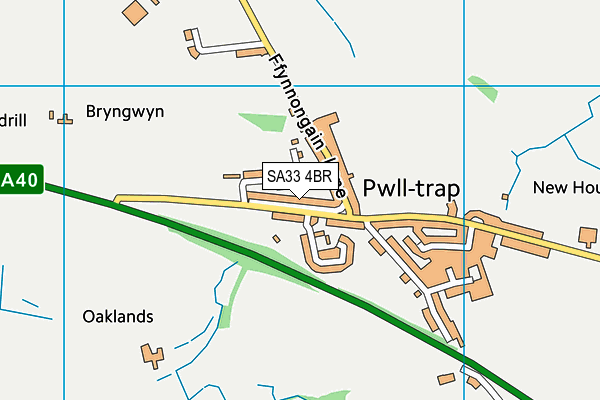SA33 4BR map - OS VectorMap District (Ordnance Survey)