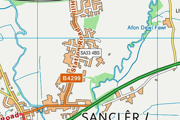 SA33 4BS map - OS VectorMap District (Ordnance Survey)