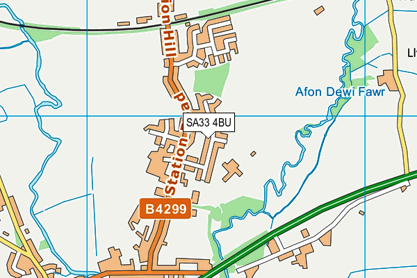 SA33 4BU map - OS VectorMap District (Ordnance Survey)