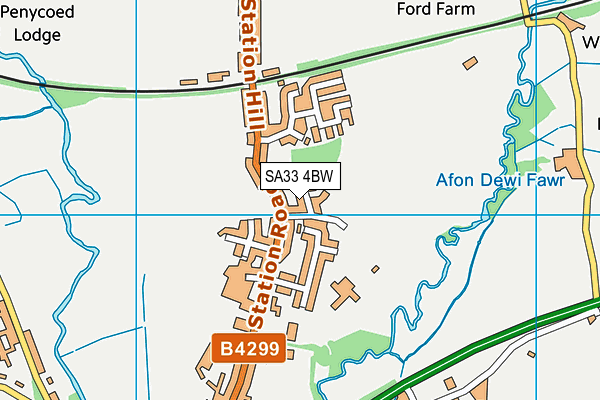 SA33 4BW map - OS VectorMap District (Ordnance Survey)