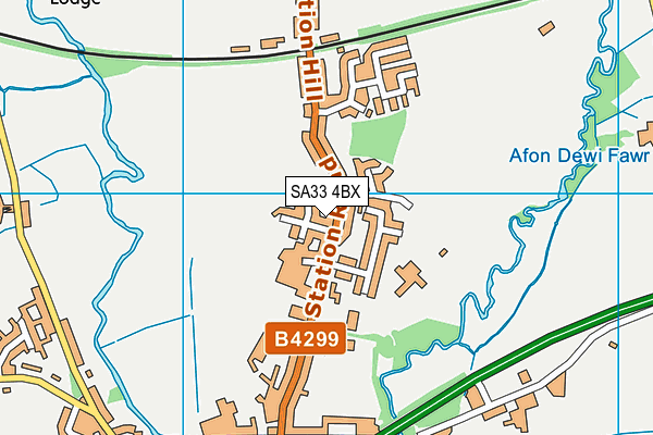 SA33 4BX map - OS VectorMap District (Ordnance Survey)