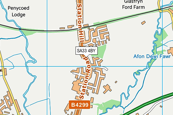 SA33 4BY map - OS VectorMap District (Ordnance Survey)