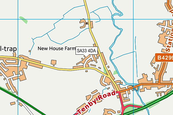 SA33 4DA map - OS VectorMap District (Ordnance Survey)