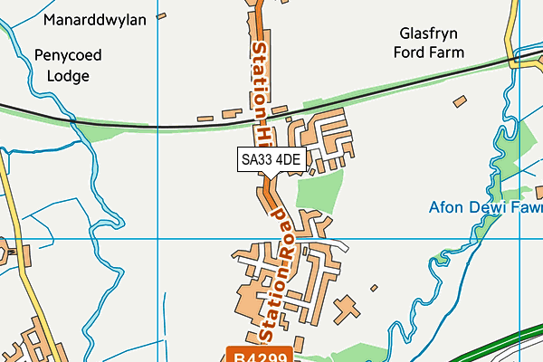 SA33 4DE map - OS VectorMap District (Ordnance Survey)