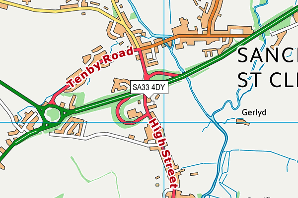 SA33 4DY map - OS VectorMap District (Ordnance Survey)