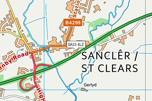 SA33 4LZ map - OS VectorMap District (Ordnance Survey)