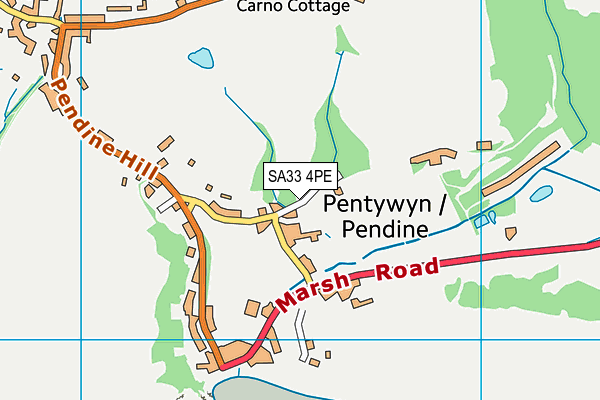 SA33 4PE map - OS VectorMap District (Ordnance Survey)