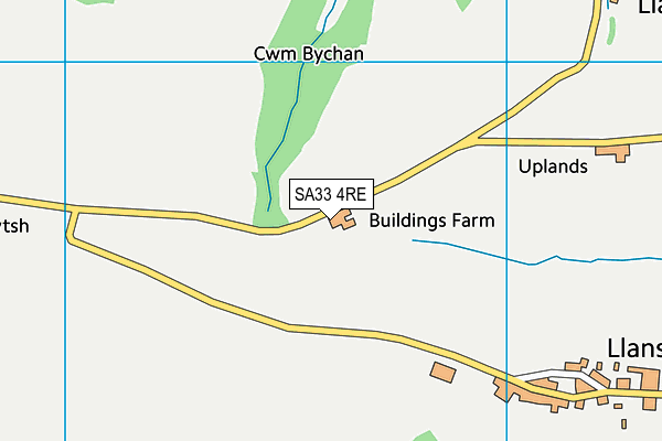 SA33 4RE map - OS VectorMap District (Ordnance Survey)