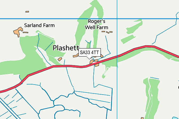 SA33 4TT map - OS VectorMap District (Ordnance Survey)