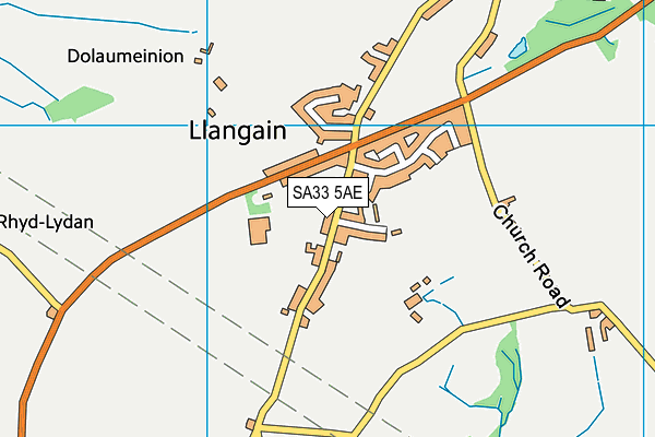 Llangain School map (SA33 5AE) - OS VectorMap District (Ordnance Survey)