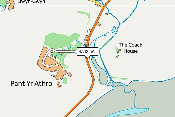 SA33 5AJ map - OS VectorMap District (Ordnance Survey)