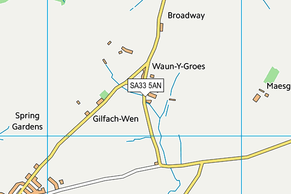 SA33 5AN map - OS VectorMap District (Ordnance Survey)