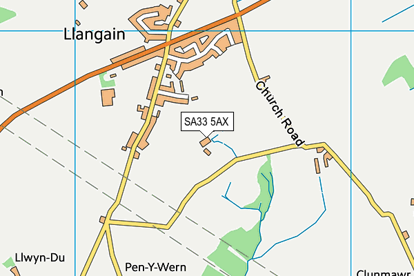 SA33 5AX map - OS VectorMap District (Ordnance Survey)