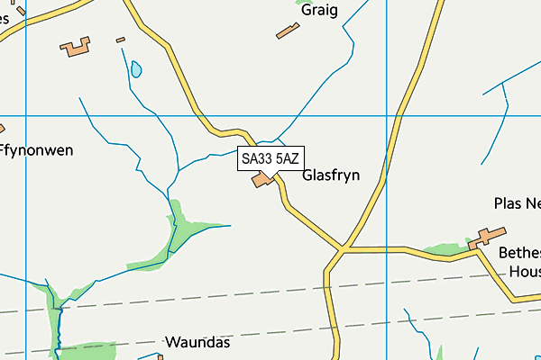 SA33 5AZ map - OS VectorMap District (Ordnance Survey)
