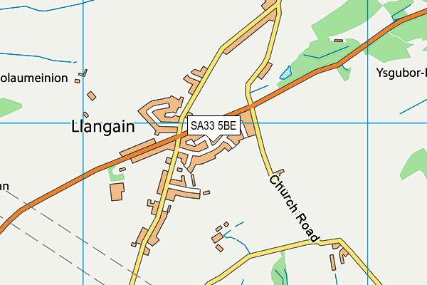 SA33 5BE map - OS VectorMap District (Ordnance Survey)