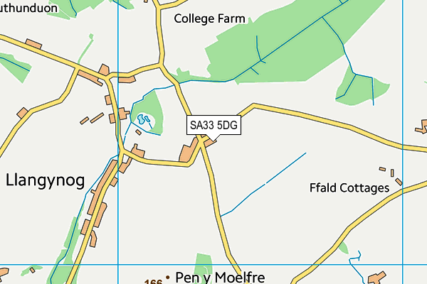 SA33 5DG map - OS VectorMap District (Ordnance Survey)