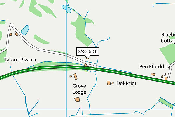 SA33 5DT map - OS VectorMap District (Ordnance Survey)