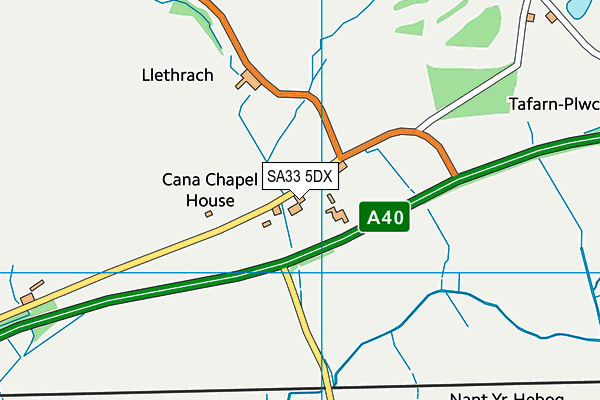 SA33 5DX map - OS VectorMap District (Ordnance Survey)