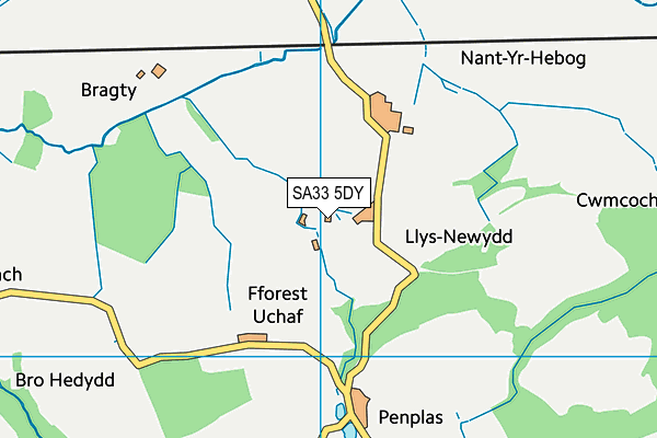 SA33 5DY map - OS VectorMap District (Ordnance Survey)