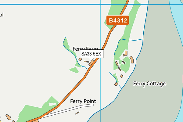 SA33 5EX map - OS VectorMap District (Ordnance Survey)